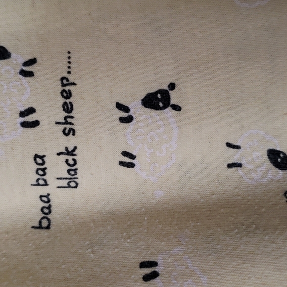 Baa Baa Black Sheep PJ Shorts Top Set L So Cute - Picture 6 of 7